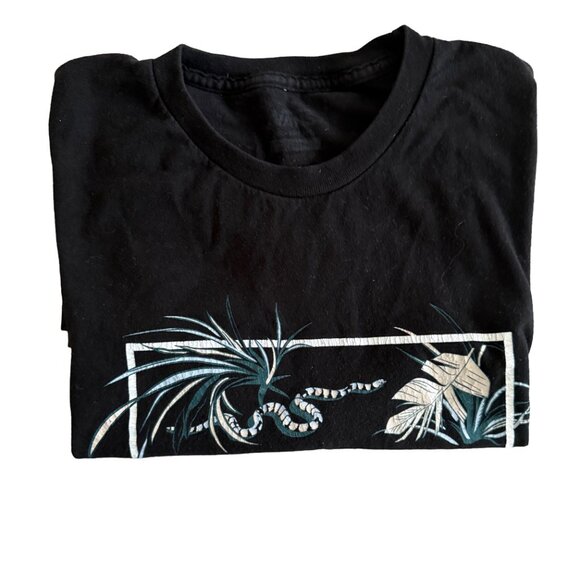Vans Men's Large Short Sleeve Black Tropical Print T-Shirt - Picture 3 of 5